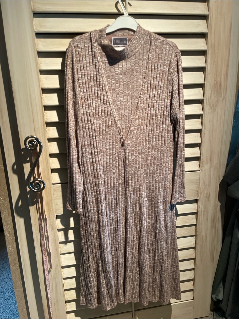 Guillaume - 2 pc Knit Mock Neck Dress + Matching Duster Set - SzM - Picture 7 of 16